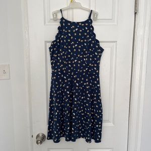 Navy floral skater dress